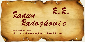Radun Radojković vizit kartica